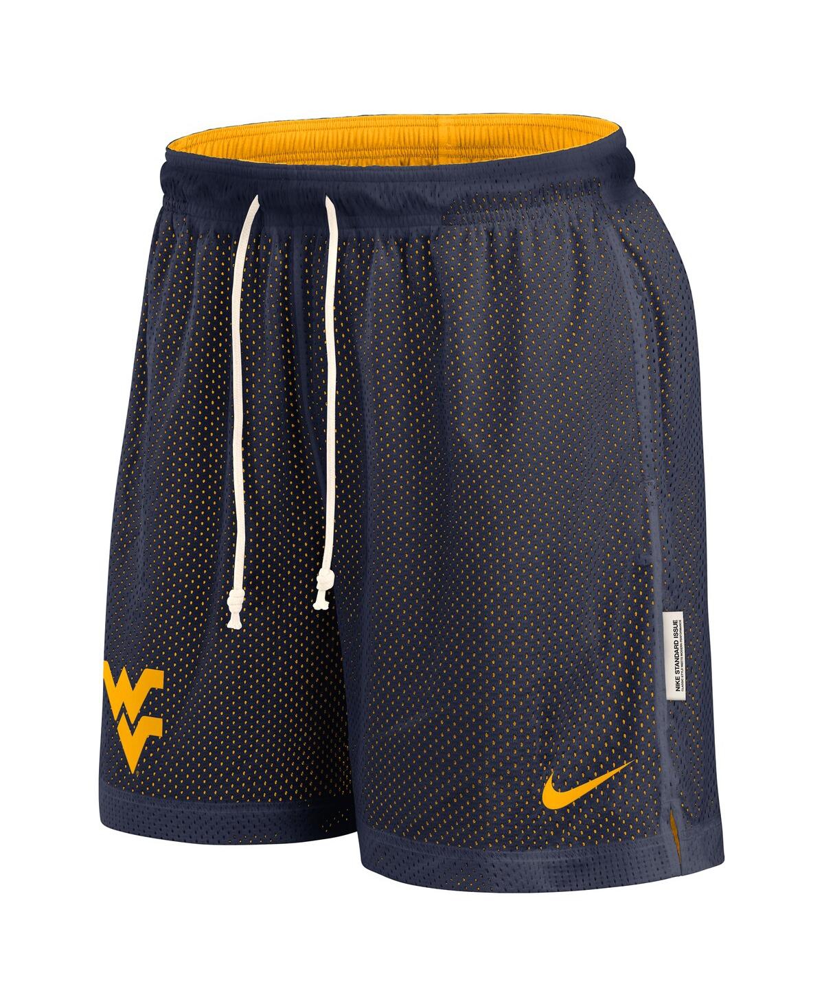 Nike Men's Navy/Gold West Virginia Mountaineers Courtside Standard Issue Dri-fit Reversible Shorts