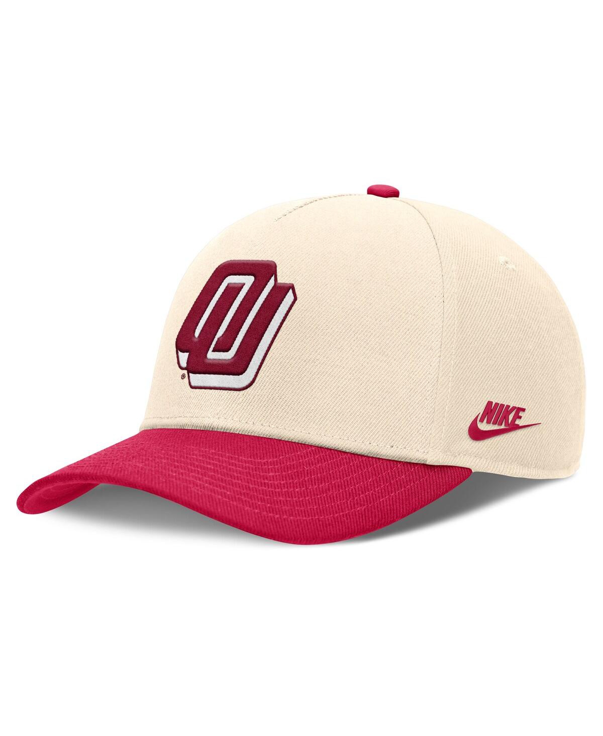 Nike Men's Natural/Crimson Oklahoma Sooners Academic Rise Dri-fit Adjustable Hat