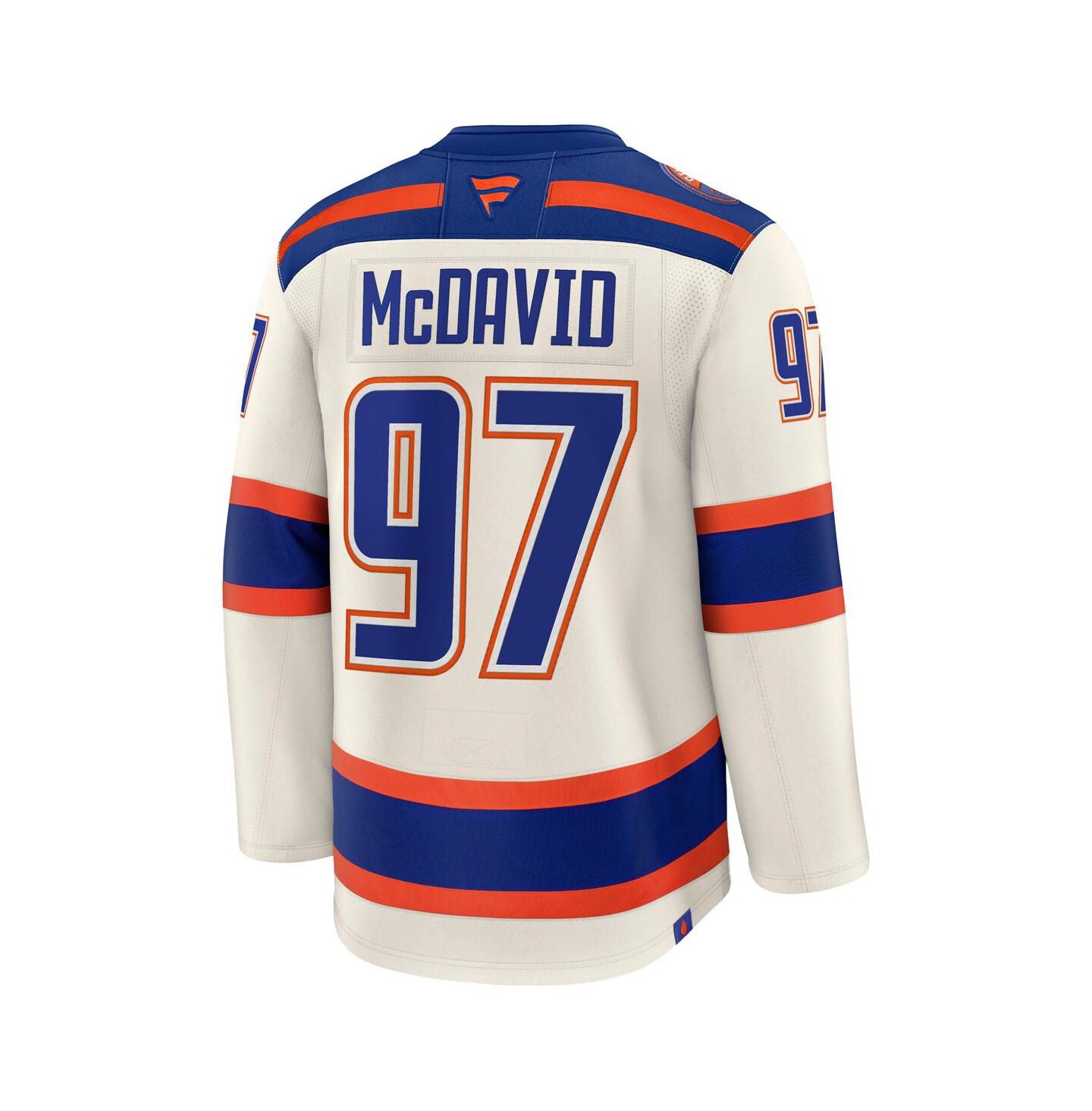 Мужской топ Fanatics Connor McDavid Light Beige Edmonton Oilers Alternate Premium Jersey — фото 3
