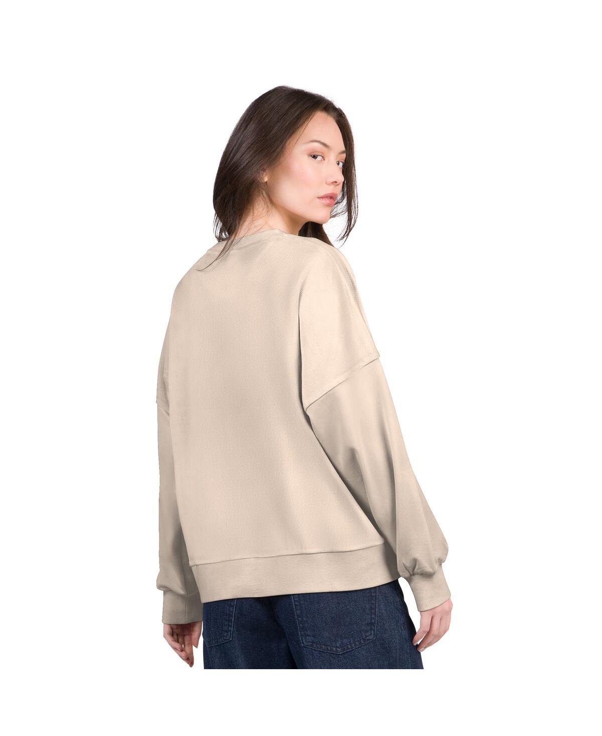 G-iii 4her By Carl Banks Women's Sand Los Angeles Dodgers Oversized Vet Ii Sweatshirt In Neutral