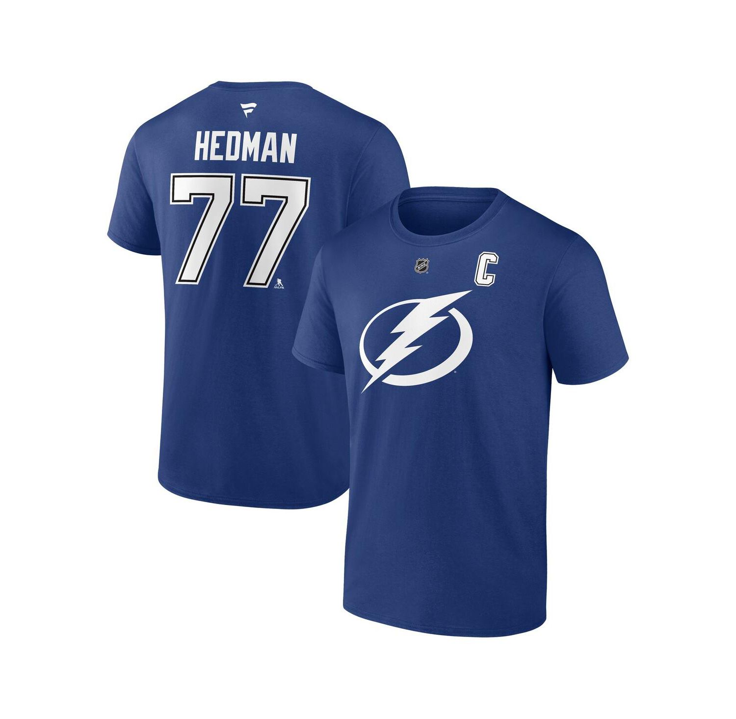 Men's Victor Hedman Blue Tampa Bay Lightning Authentic Stack Name & Number T-Shirt