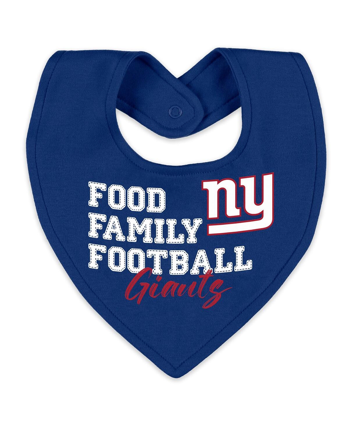 Wear by Erin Andrews Baby Boys and Girls Newborn 2-Piece New York Giants Sleep Play Full-Zip Sleeper Bib Set