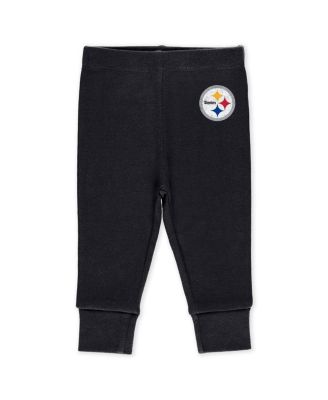Baby Boys and Girls Newborn 3-Piece Pittsburgh Steelers Turn Me Around Bodysuits and Pant Set
