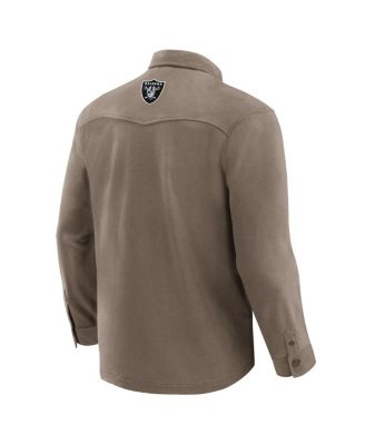 Darius Rucker Collection by Men's Tan Las Vegas Raiders Polar Fleece Cozy Button-Up Shirt