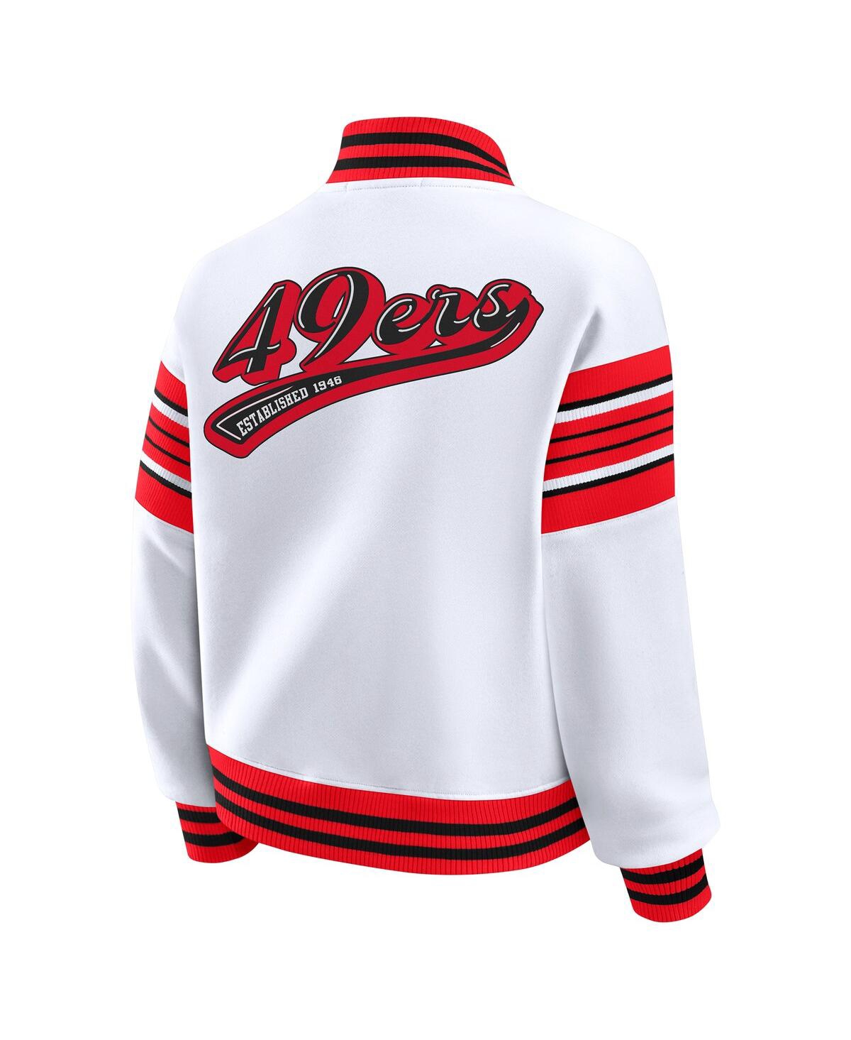 Wear by Erin Andrews Women's White San Francisco 49ers Plus Full-Snap Fleece Sweatshirt Jacket