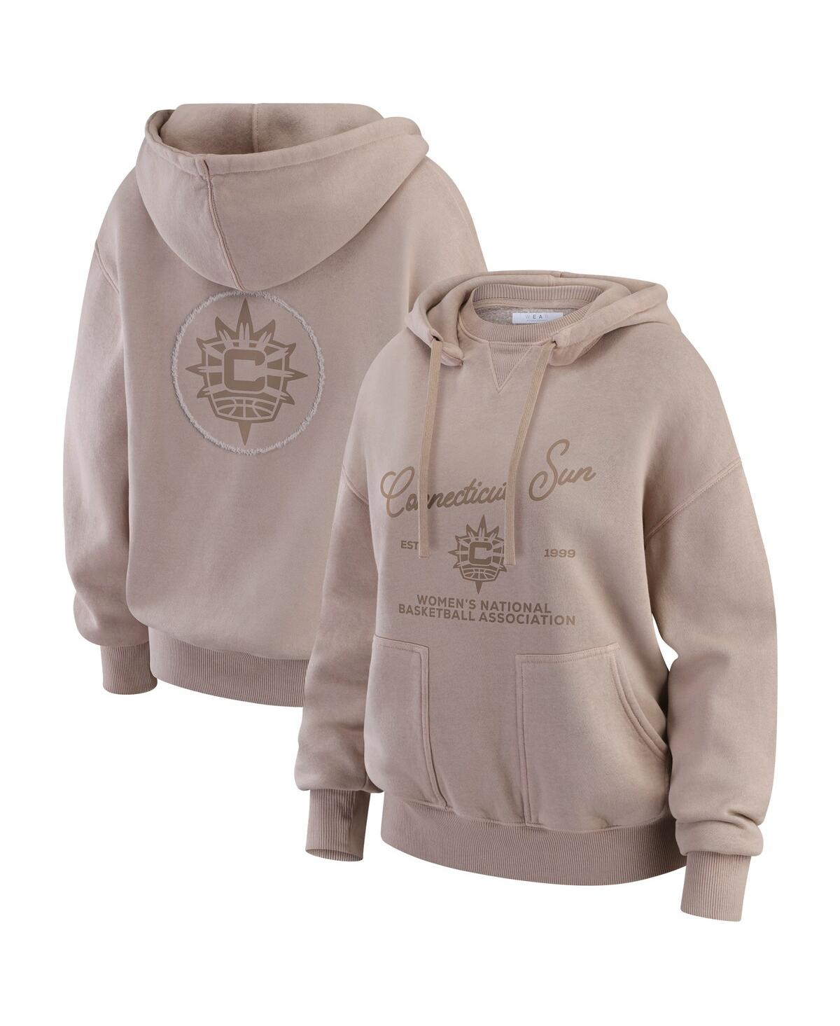 Wear by Erin Andrews Women's Tan Connecticut Sun Washed Pullover Crewdie