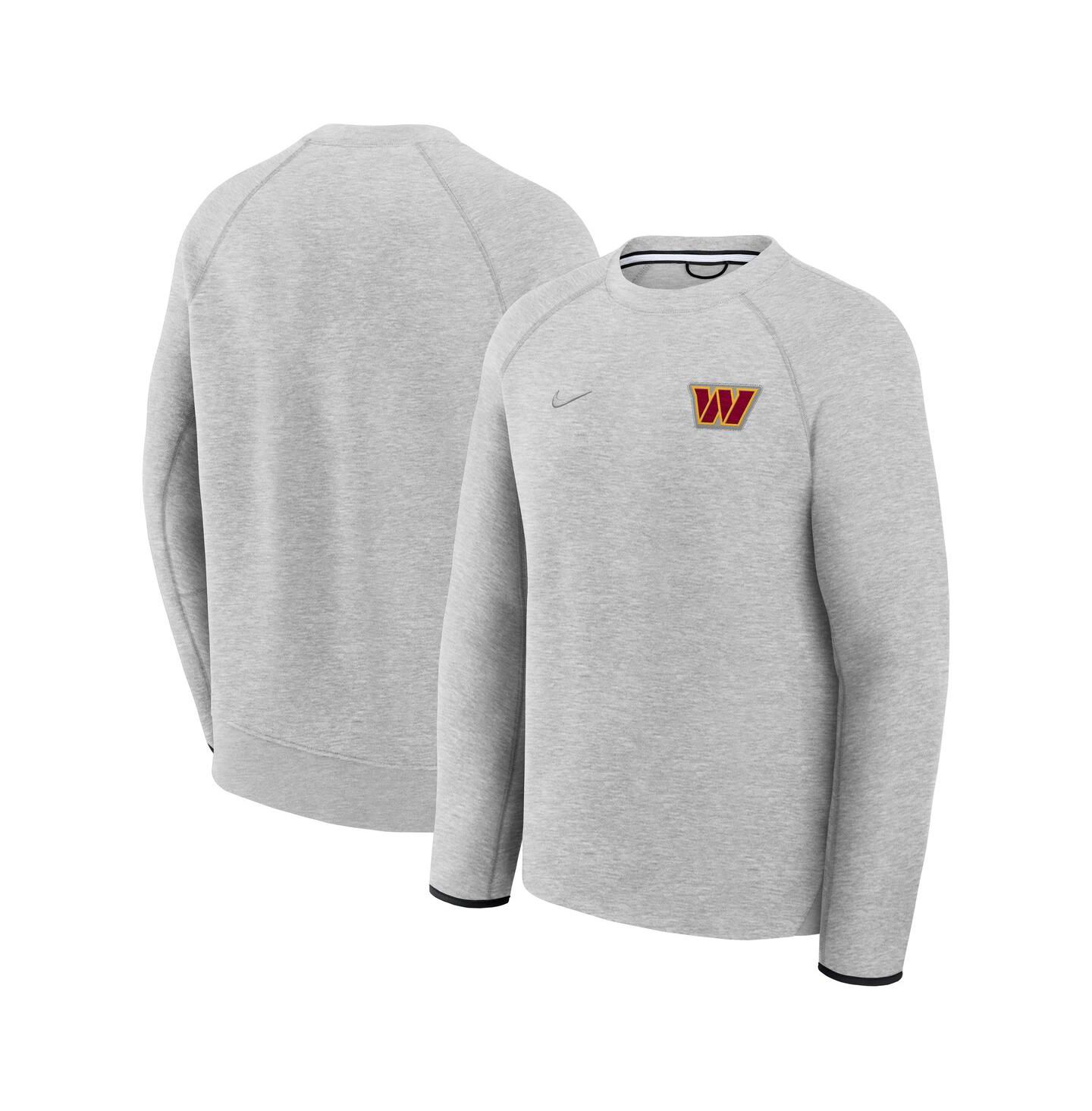 Мужская толстовка Nike Heather Gray Washington Commanders Tech Fleece Raglan — фото 1