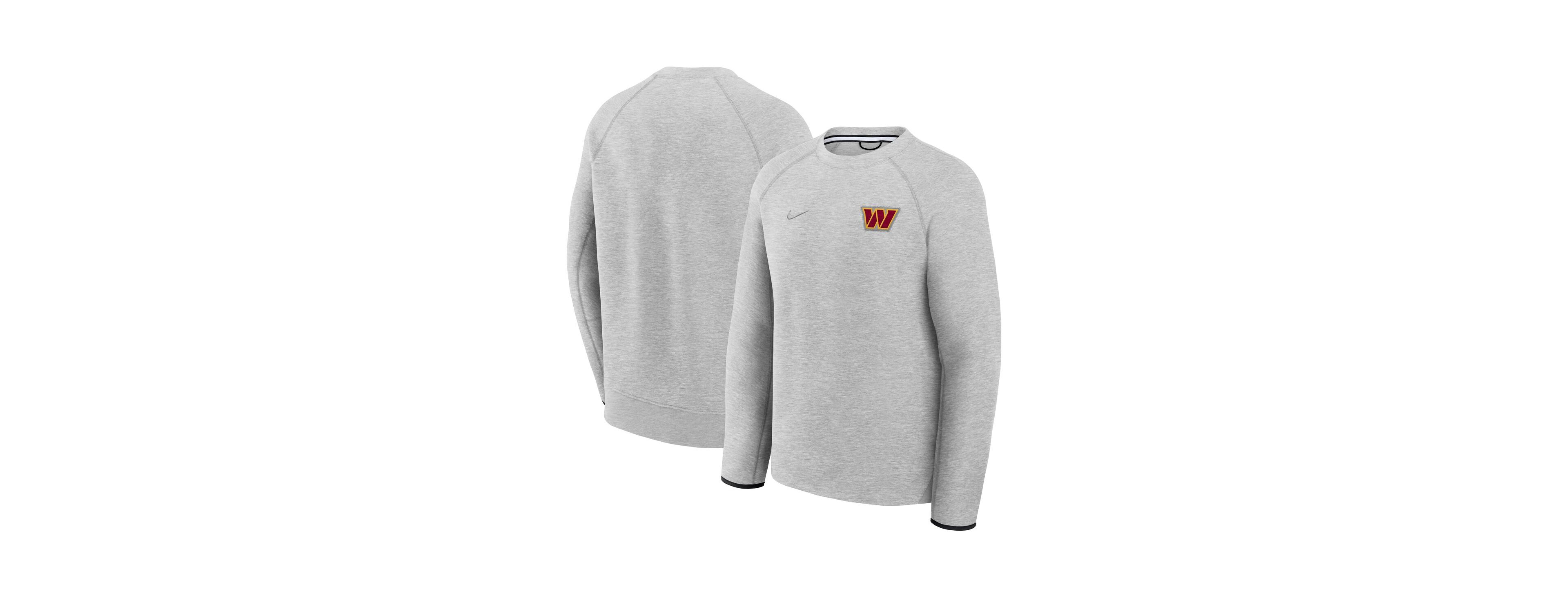 Nike Men's Heather Gray Washington Commanders Tech Fleece Raglan Sweatshirt