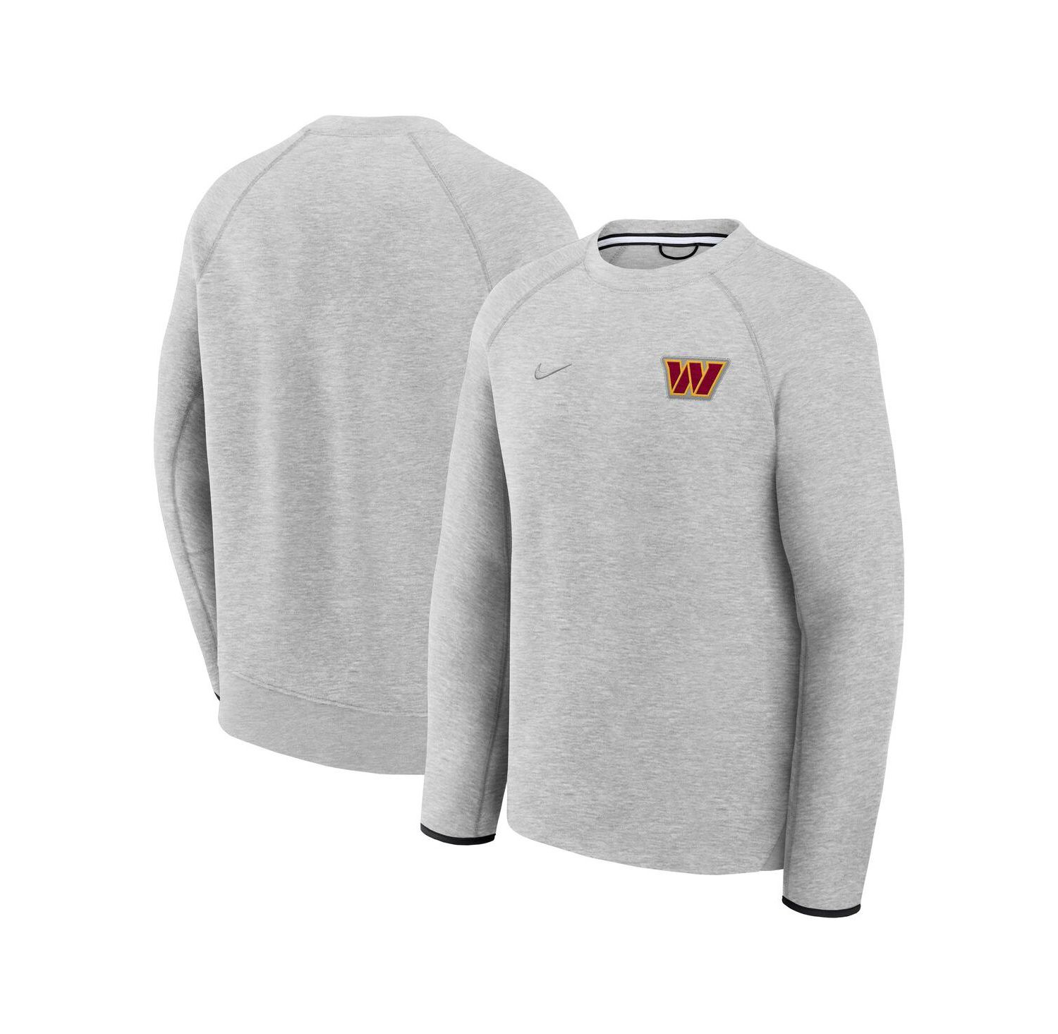 Men's Heather Gray Washington Commanders Tech Fleece Raglan Sweatshirt