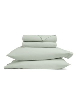 Brushed 100% Solid Cotton Percale 4 Piece Cooling Sheet Set, Californa King