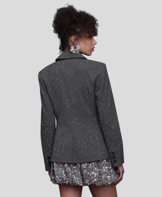 Pinstripe Long-Sleeve Blazer