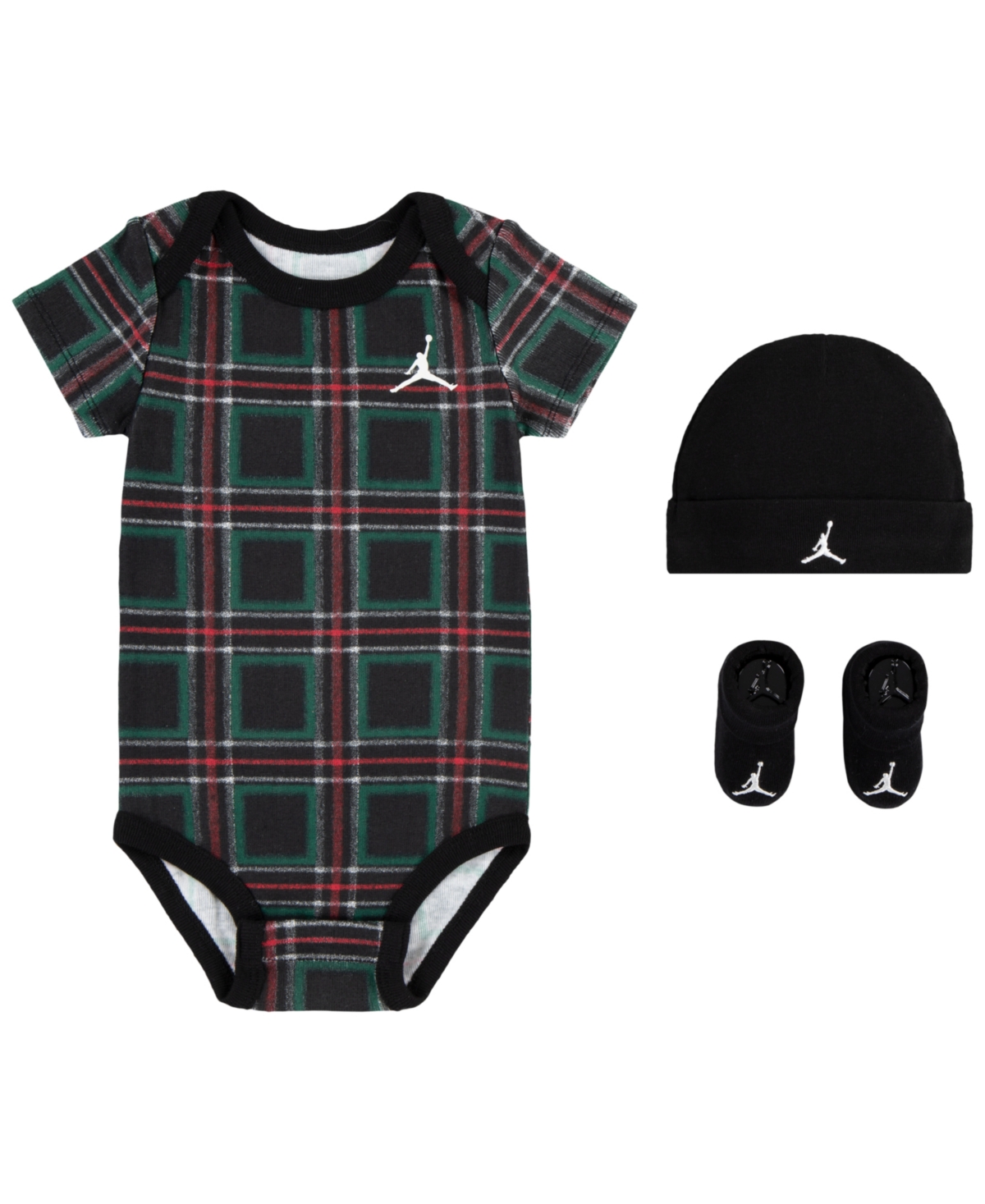 Jordan Baby Boys and Girls 3-Piece Short-Sleeve Bodysuit, Hat and Booties Gift Box Set