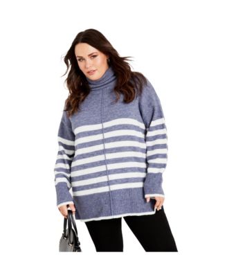 Women's Livvy Roll Neck Stripe Sweater