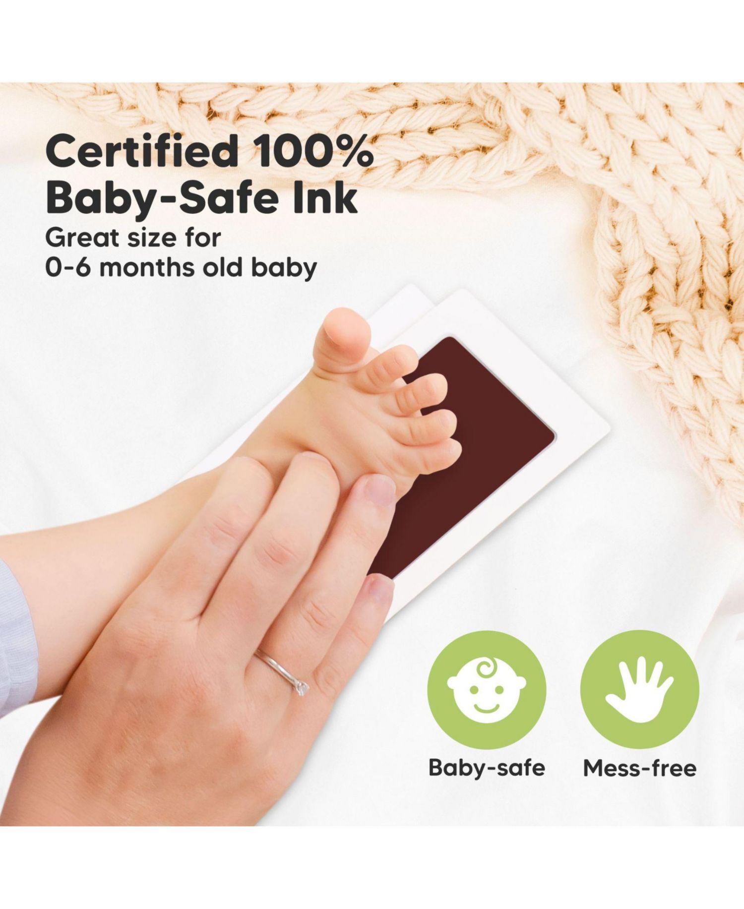 4pk Inkless Ink Pad for Baby Hand and Footprint Kit, Clean Touch Dog Paw, Dog Nose Print Kit, Baby & Pet Safe
