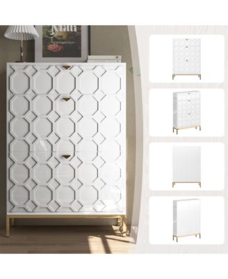 Shoe Storage Cabinet,Modern Shoe Storage Cabinet with 3 Flip Drawers,Freestanding Hidden Slim Narrow Shoe Rack Cabinet for Entryway,Hallway