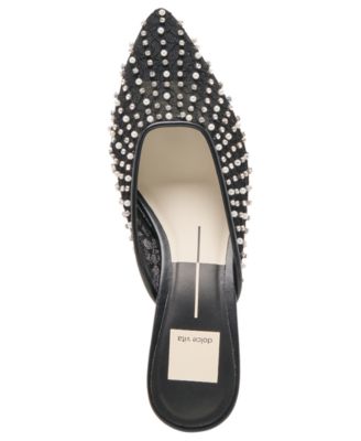 Women's Cleo Imitation Pearl Pointed Toe Mule Pumps