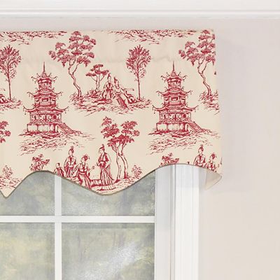 Naomi Regal 100% Cotton with Fully Lined 3" Rod Pocket Valnance for Windows 50" x 17" Red