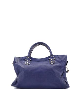 Medium City Classic Metallic Edge Bag Leather