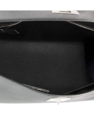  Kelly 28 Handbag Black Epsom with Palladium Hardware
