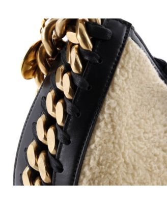 Small Frayme Shoulder Bag Faux Shearling and Faux Leather
