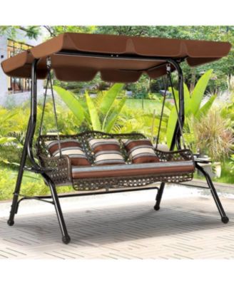 3-Seat Proch Swing Chair with Canopy