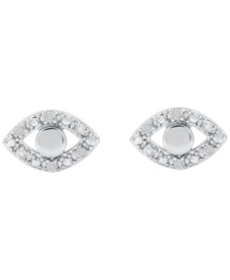 Diamond Evil Eye Earrings (1/10 ct. t.w.) in Sterling Silver