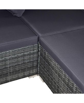 7-Piece Outdoor Patio Furniture Set w/ Rat Wicker,