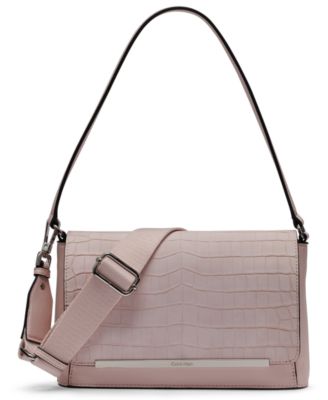 Alia Croc Magnetic Snap Shoulder Bag