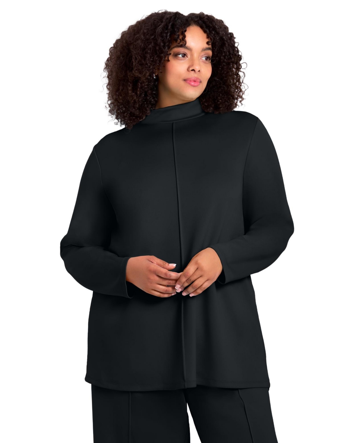 Avenue Women's Seamed Mock Neck Tunic