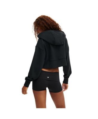 Women's Active Plush Boxy Cropped Zip Through