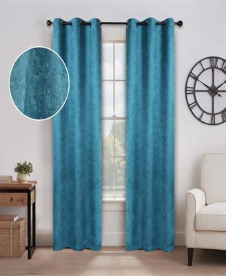 Senna Textured Room Darkening Grommet Curtain Set of 2 Panels