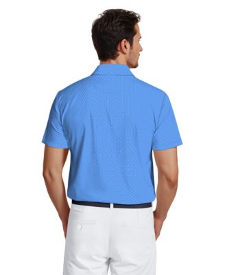 Men's Micro Geometric Print Short-Sleeve Golf Polo Shirt