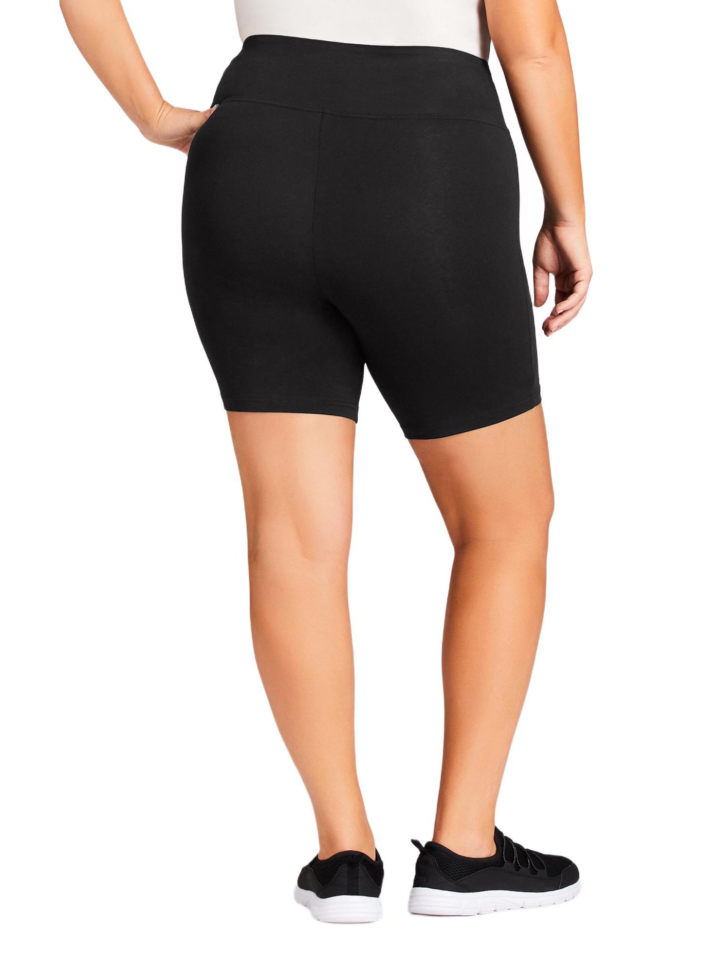 Женские шорты AVENUE Plus Size Active Bike Short, цвет: Чёрный — фото 2