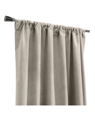 Seren Classic Velvet Room Darkening Dual Header Energy Efficient Curtain Panel 50" x 95" Oyster