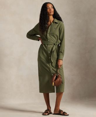 Polo Ralph Lauren - Women's Long-Sleeve Belted Shirtdress