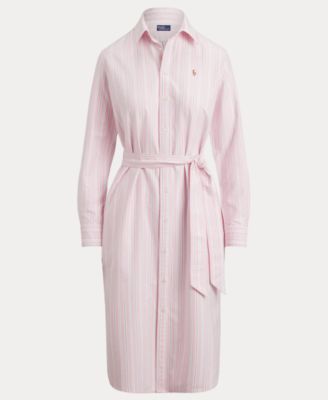 Women's Belted Cotton Oxford Shirtdress