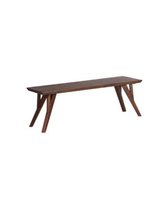 Portola Solid Acacia Wood Dining Bench, Brown