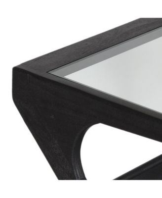 Canberra Solid Mango Wood End Table, Black