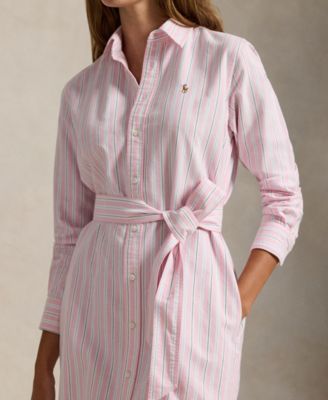 Women's Belted Cotton Oxford Shirtdress
