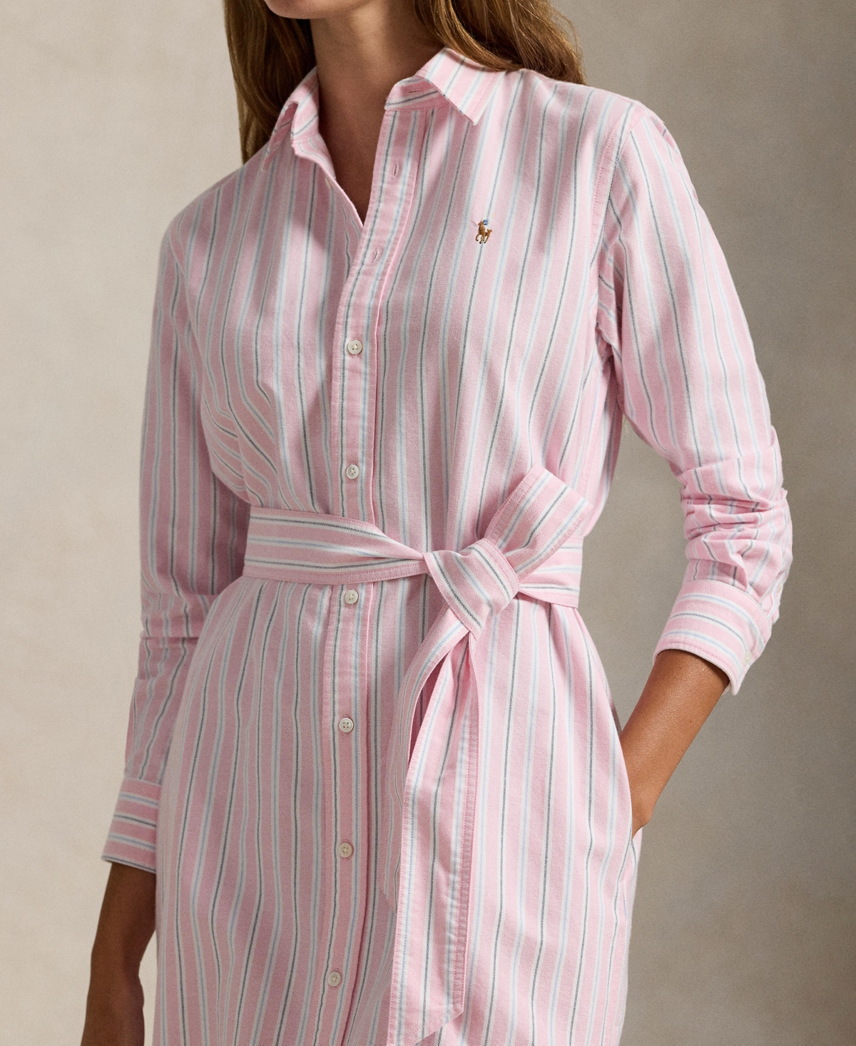 Polo Ralph Lauren Women's Belted Cotton Oxford Shirtdress