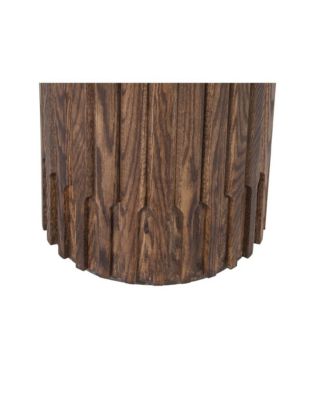Bixby Solid Red Oak Wood End Table, Brown