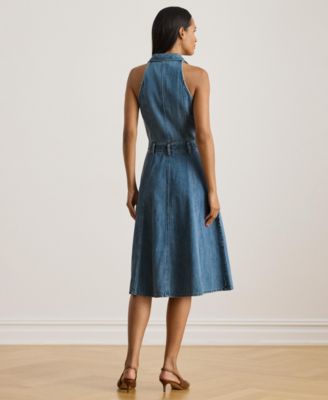 Women's Paneled Sleeveless Shirtdress