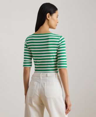 Women's Striped Boat Neck T-Shirt