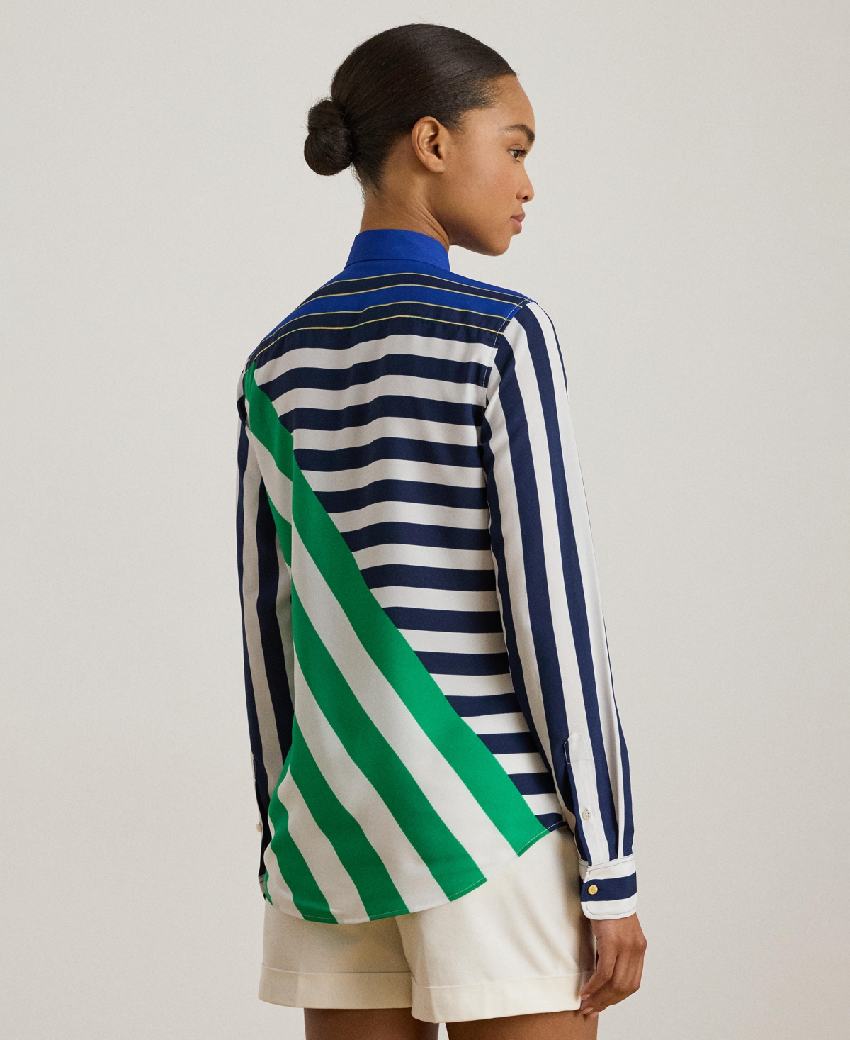 Lauren Ralph Women's Striped Long-Sleeve Shirt