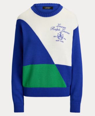 Women's Color-Blocked Crewneck Sweater