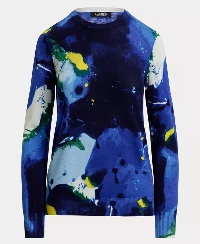 Women's Abstract-Motif Crewneck Sweater - thumbnail 5
