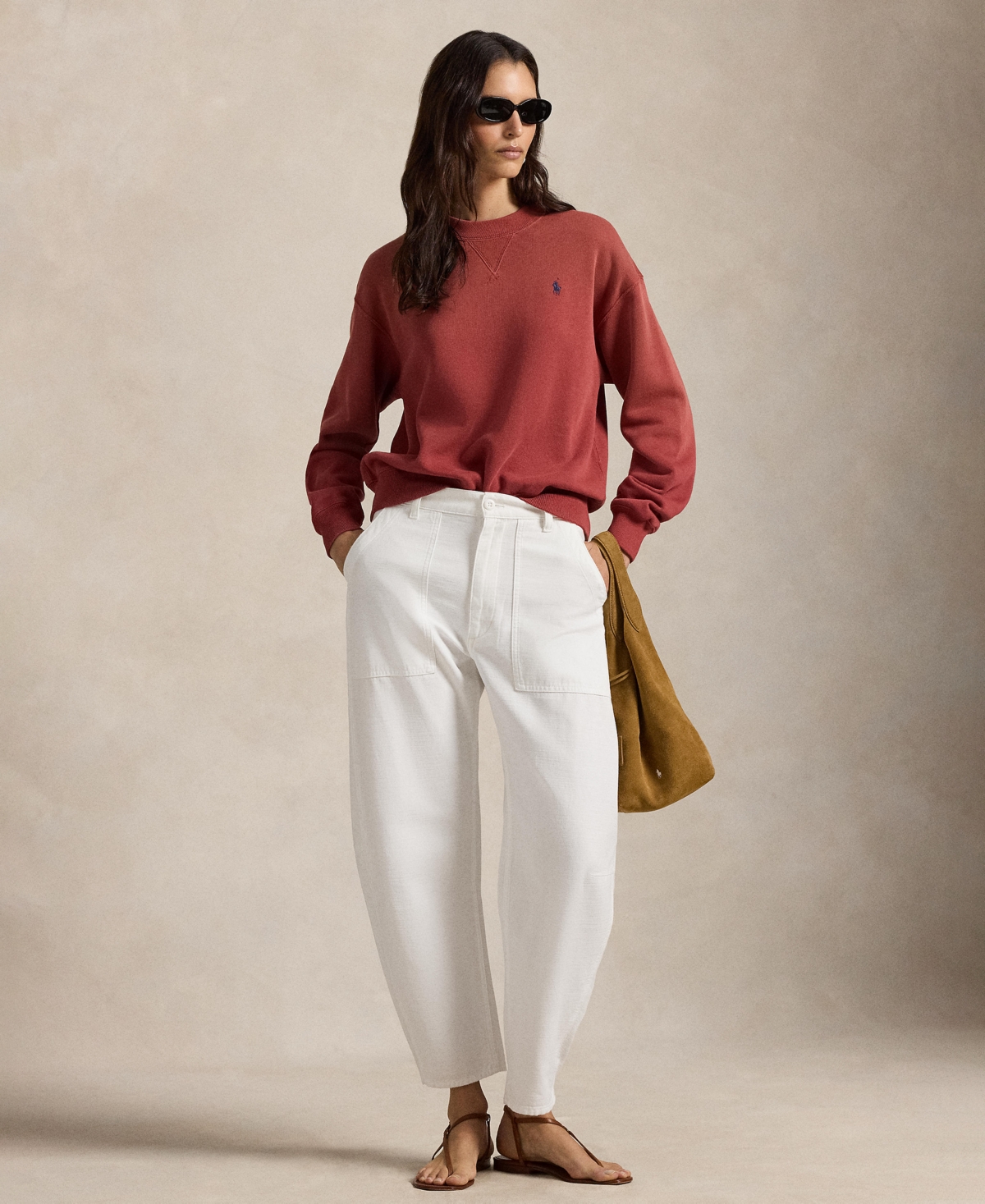 Polo Ralph Lauren Women's Fleece Crewneck Sweatshirt In Red
