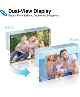 5x7 Double-Sided Acrylic Magnetic Picture Frame with Microfiber Cloth 3 Pack