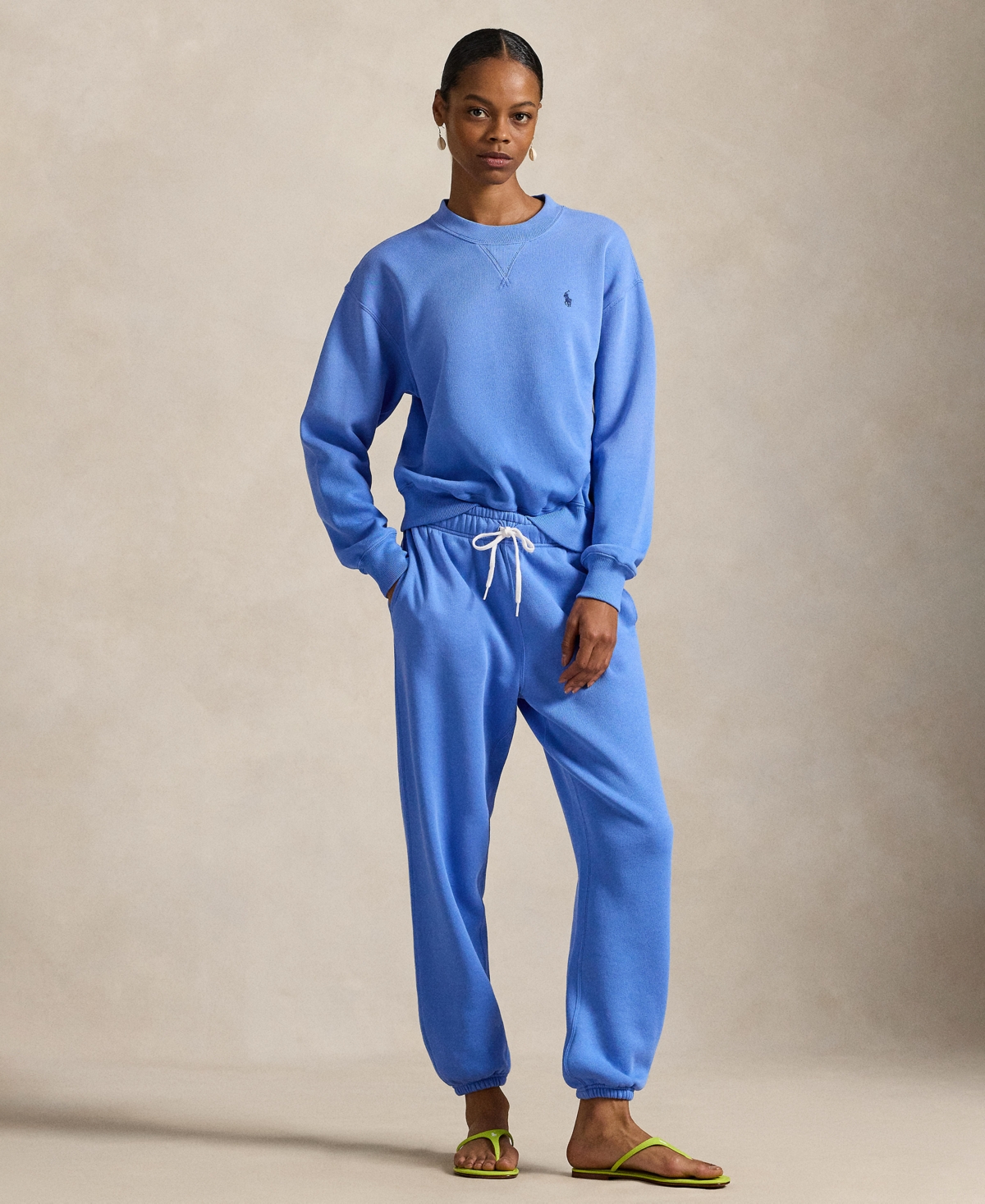 Polo Ralph Lauren Women's Fleece Crewneck Sweatshirt In Blue