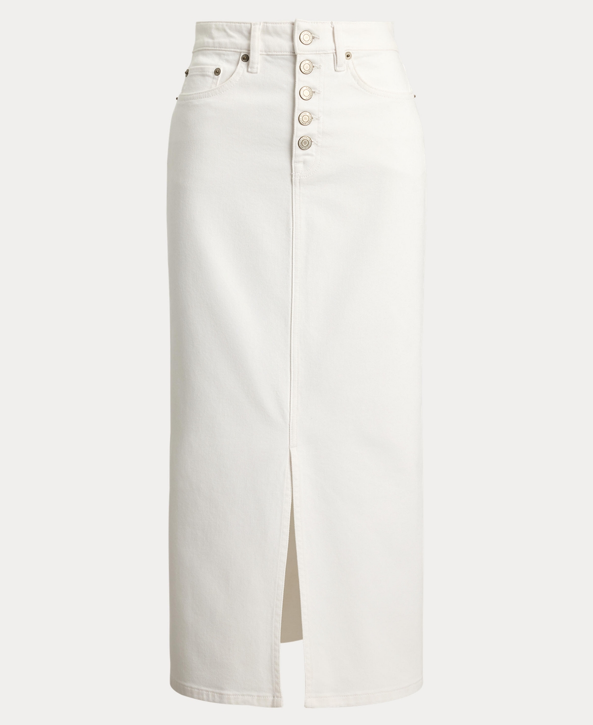 Ralph Lauren Women's Denim Midi Skirt In White